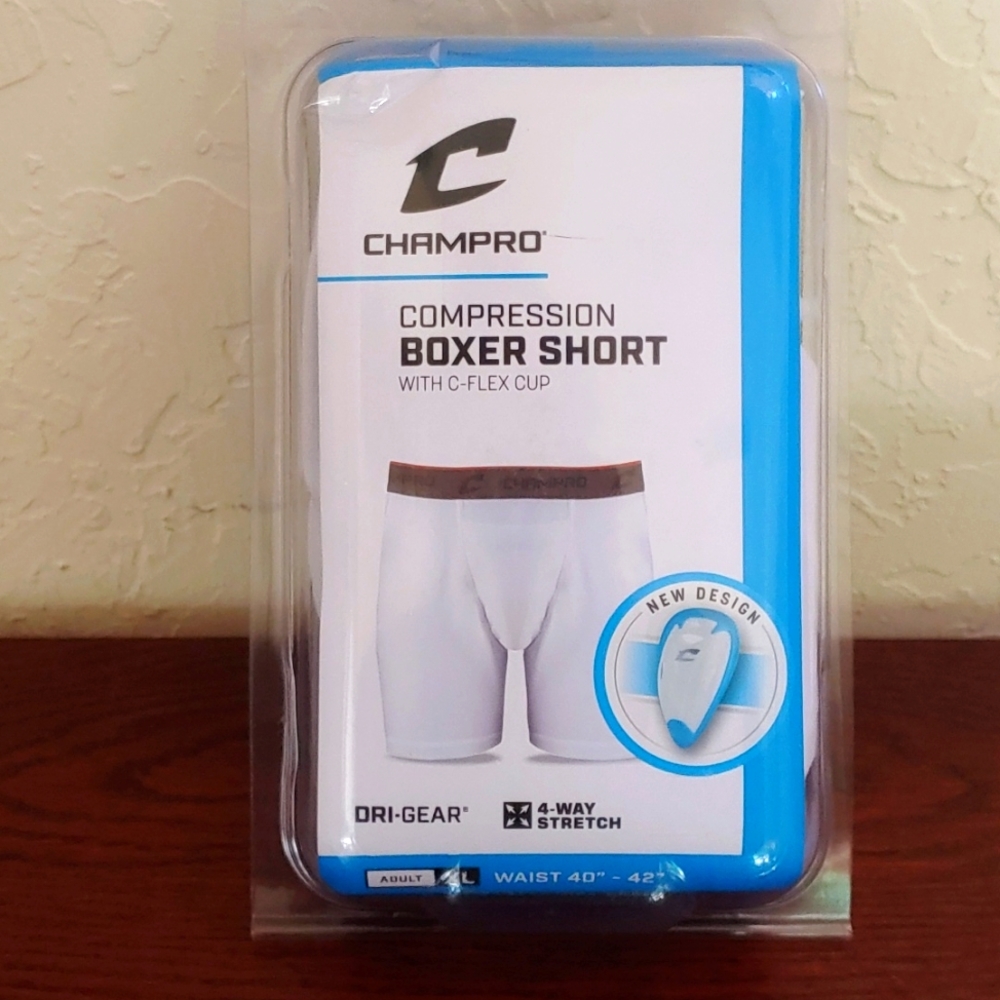 New Champro White Compression Boxer Short Size XL